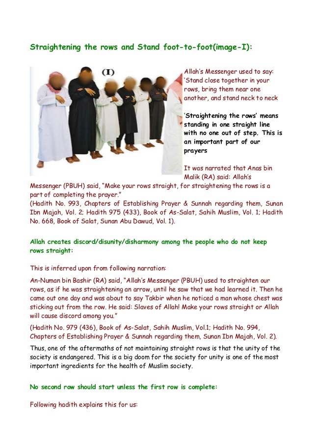 Straightening the Ranks for Salah Part&nbsp;1