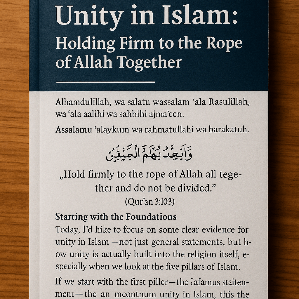 “Unity in Islam: Holding Firm to the Rope of Allah&nbsp;Together”